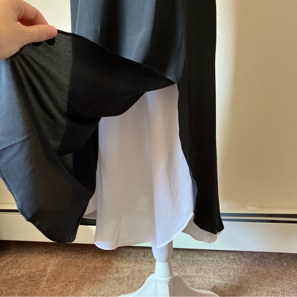 Eileen Fisher Sleeveless Black/White Double-Layer Silk Cocktail Dress size Small - Picture 7 of 12